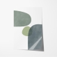 Poster com formas abstratas verdes 6