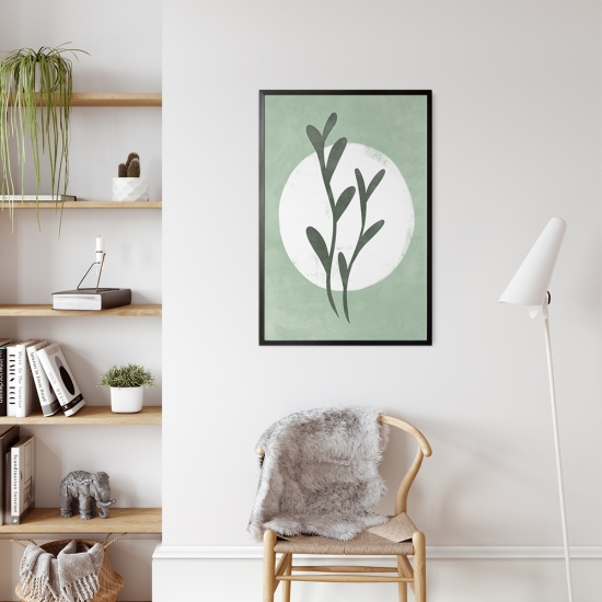 Poster com uma planta verde com um círculo branco 1